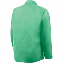 Steiner - Size XS Welding, Flame Resistant/Retardant Jacket - Green, Cotton, Snaps Closure - Exact Tool & Supply