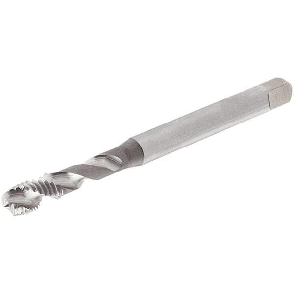 Iscar - M2.5x0.45 Metric Coarse 3 Flute 6H Plug Spiral Flute Tap - Cobalt, TiN Finish, 50mm OAL, Right Hand Flute, Right Hand Thread, Series TPG M - Exact Tool & Supply