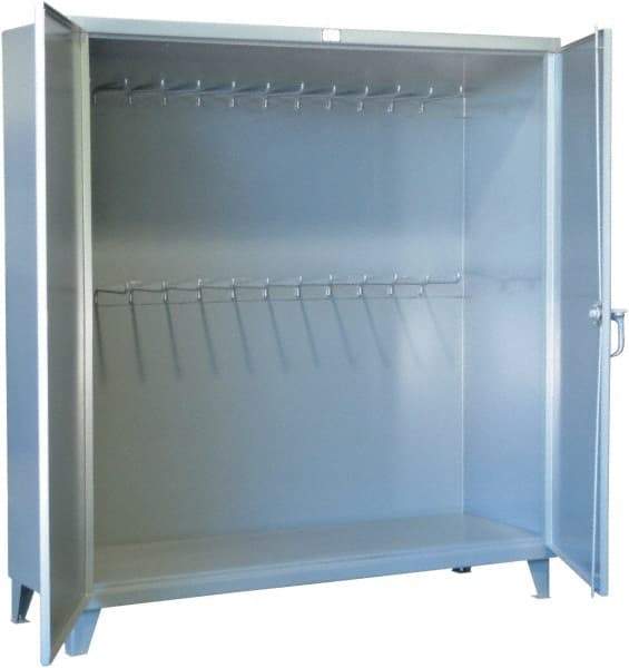Strong Hold - Pegboard Storage Cabinet - Steel, 60" Wide x 24" Deep x 78" High, Dark Gray - Exact Tool & Supply