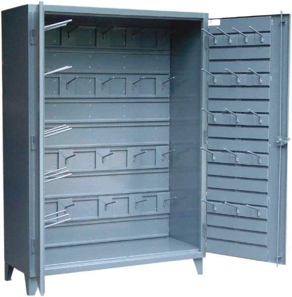 Strong Hold - Locking Storage Cabinet - Steel, 72" Wide x 24" Deep x 78" High, Dark Gray - Exact Tool & Supply