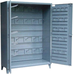 Strong Hold - Locking Storage Cabinet - Steel, 72" Wide x 24" Deep x 78" High, Dark Gray - Exact Tool & Supply