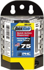 PHC - 1 Piece Steel Utility Knife Blade - 114mm OAL, 0.025" Blade Thickness - Exact Tool & Supply