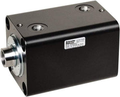 Schrader Bellows - 25 Bore, 14 Rod Diam, Double Acting Steel Body Compact Hydraulic Cylinder - 3,000 psi Max Working Pressure, 81mm OAL, 3/8-24 Rod Thread, No. 4-40 Port, 25mm Stroke Length - Exact Tool & Supply