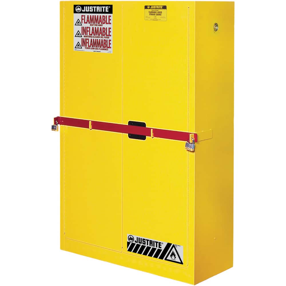 Justrite - 2 Door 2 Shelf 45 Gal Safety Cabinet for Flammable Substances - Exact Tool & Supply