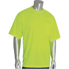 PIP - Size 5XL Hi-Vis Yellow High Visibility Short Sleeve T-Shirt - Exact Tool & Supply