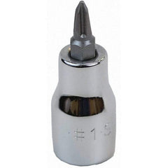 SK - Screwdriver & Drag Link Sockets - 3/8"DR #1 CHRM PHILLIPS SCRDRVR SCKT BIT - Exact Tool & Supply