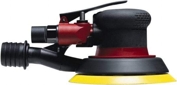 Chicago Pneumatic - 12,000 OPM, 19 CFM Air Consumption, 90 psi Air Pressure, Palm Air Orbital Sander - Round Pad, Hook & Loop Backing, 1/4" Inlet - Exact Tool & Supply