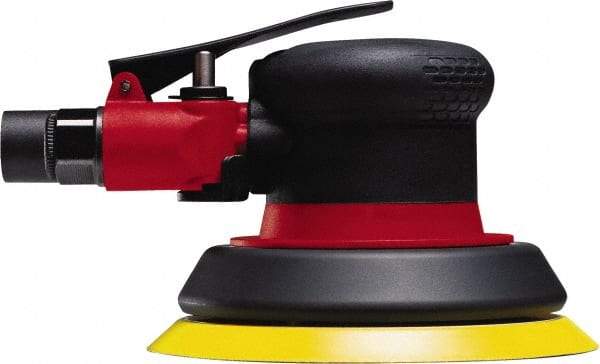 Chicago Pneumatic - 12,000 OPM, 19 CFM Air Consumption, 90 psi Air Pressure, Palm Air Orbital Sander - Round Pad, Adhesive/PSA Backing, 1/4" Inlet - Exact Tool & Supply