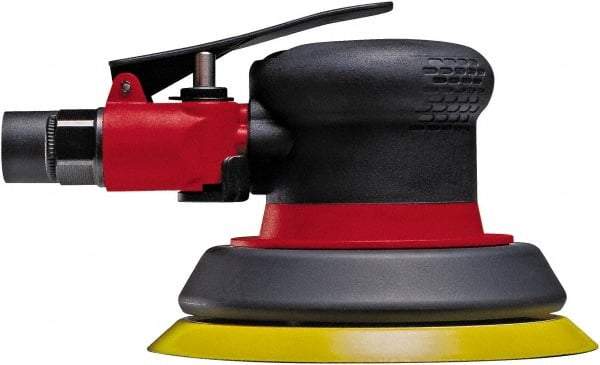 Chicago Pneumatic - 12,000 OPM, 19 CFM Air Consumption, 90 psi Air Pressure, Palm Air Orbital Sander - Round Pad, Hook & Loop Backing, 1/4" Inlet - Exact Tool & Supply