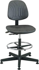 Bevco - 19 to 26-1/2" High Pneumatic Height Adjustable Chair - 27" Wide x 27" Deep, Polyurethane Seat, Black - Exact Tool & Supply