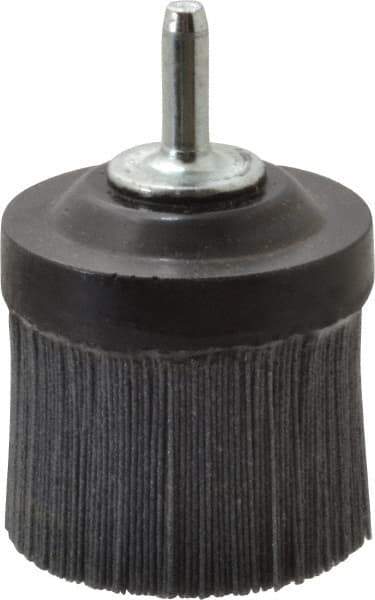 Osborn - 2" 120 Grit Silicon Carbide Straight Disc Brush - Fine Grade, Quick Change Connector, 1-3/8" Trim Length, 1/4" Shank Diam - Exact Tool & Supply