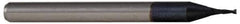 Accupro - 0.04", 0.12" LOC, 1/8" Shank Diam, 1-1/2" OAL, 2 Flute, Solid Carbide Square End Mill - Single End, AlTiN Finish, Spiral Flute, 30° Helix, Centercutting, Right Hand Cut, Right Hand Flute, Series Miniature - Exact Tool & Supply