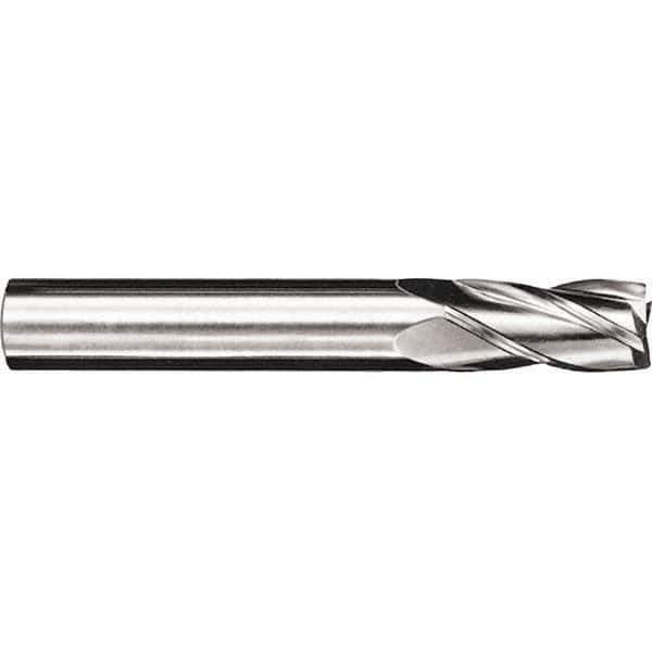 SGS - 3mm, 8mm LOC, 3mm Shank Diam, 38mm OAL, 4 Flute, Solid Carbide Square End Mill - Single End, Uncoated, Spiral Flute, 30° Helix, Centercutting, Right Hand Cut, Right Hand Flute, Series 54M - Exact Tool & Supply