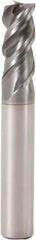 Seco - 5mm, 12mm LOC, 6mm Shank Diam, 55mm OAL, 3 Flute, Solid Carbide Square End Mill - Single End, SIRON-A Finish, Spiral Flute, 48° Helix, Centercutting, Right Hand Cut, Right Hand Flute, Series JS553 - Exact Tool & Supply