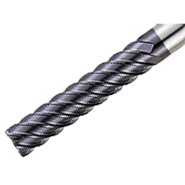 Iscar - 6mm, 26mm LOC, 6mm Shank Diam, 70mm OAL, 6 Flute, Solid Carbide Square End Mill - Single End, TiAlN Finish, Spiral Flute, 45° Helix, Right Hand Cut, Right Hand Flute - Exact Tool & Supply