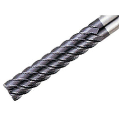 Iscar - 6mm, 26mm LOC, 6mm Shank Diam, 70mm OAL, 6 Flute, Solid Carbide Square End Mill - Single End, TiAlN Finish, Spiral Flute, 45° Helix, Right Hand Cut, Right Hand Flute - Exact Tool & Supply