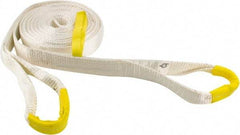 Erickson Manufacturing - 30' Long x 2" Wide, 18,000 Lb Basket Capacity, Polyester Blend Web Sling - White - Exact Tool & Supply
