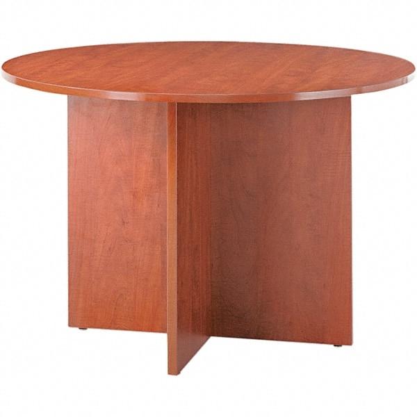 ALERA - 29-1/2" High Stationary Conference Table - 1" Thick, Medium Cherry, Wood Grain Laminate - Exact Tool & Supply