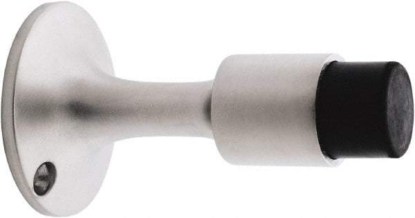 IVES - 6" Projection Wall Door Stop - Screw Mount, Satin Chrome Finish - Exact Tool & Supply