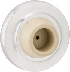 IVES - 4" Projection Concave Bumper - Screw Mount, Satin Chrome Finish - Exact Tool & Supply