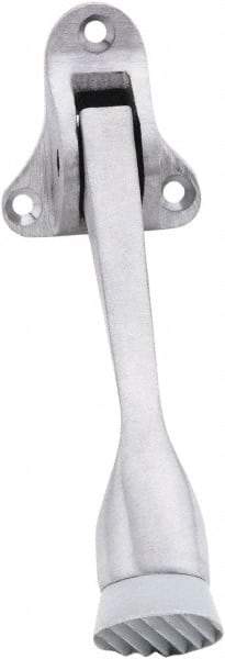 IVES - 4" Projection Floor Door Stop - Screw Mount, Satin Chrome Finish - Exact Tool & Supply