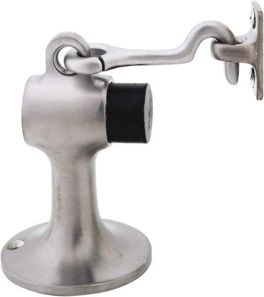 IVES - 4" Projection Floor Door Stop - Screw Mount, Satin Chrome Finish - Exact Tool & Supply