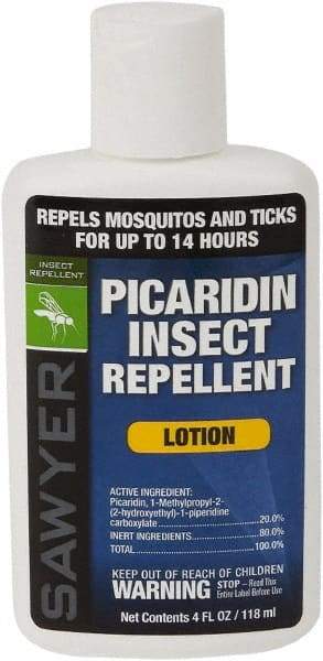 Sawyer - 4 oz 20% Picaridin Lotion - For Mosquitos, Ticks, Biting Flies, Gnats, Chiggers, Fleas - Exact Tool & Supply