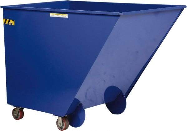 Vestil - 200 Lb Load Capacity, 1.0 Cu Yd, Steel Dump Hopper - 38-1/4" Wide x 58-3/16" Long x 36-3/16" High, Blue - Exact Tool & Supply