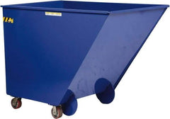 Vestil - 200 Lb Load Capacity, 1.0 Cu Yd, Steel Dump Hopper - 38-1/4" Wide x 58-3/16" Long x 36-3/16" High, Blue - Exact Tool & Supply