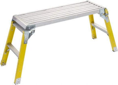 Louisville - 21" Foldup - Step Platform, 300 Lb Capacity, 21" Platform Height, 49-5/8" Base Width x 16-3/8" Base Depth, Aluminum - Exact Tool & Supply