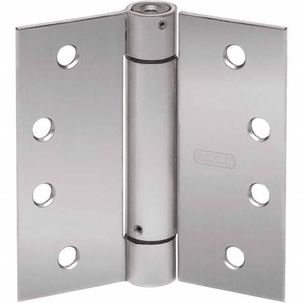Stanley - 4" Long x 4-1/2" Wide Grade 1 304 Stainless Steel Full Mortise Spring Commercial Hinge - Exact Tool & Supply