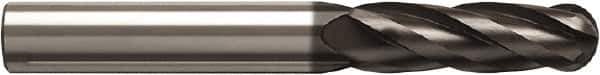 Seco - 8mm Diam, 40mm LOC, 4 Flute Solid Carbide Ball End Mill - NXT Finish, Single End, 80mm OAL, 8mm Shank Diam, Spiral Flute - Exact Tool & Supply