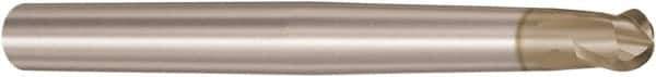 Seco - 4mm Diam, 4mm LOC, 2 Flute Solid Carbide Ball End Mill - HXT Finish, Single End, 80mm OAL, 6mm Shank Diam, Spiral Flute - Exact Tool & Supply