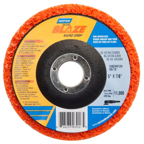 5″ Depressed Center Finishing Disc Rapid Strip Extra Coarse Grit - Exact Tool & Supply