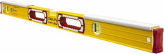 Stabila - 36" Long 3 Vial Spirit Level - Aluminum, Yellow, 2 Plumb & 1 Level Vials - Exact Tool & Supply