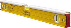 Stabila - 24" Long 3 Vial Spirit Level - Aluminum, Yellow, 2 Plumb & 1 Level Vials - Exact Tool & Supply