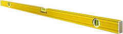 Stabila - 72" Long 3 Vial Box Beam Level - Aluminum, Yellow, 2 Plumb & 1 Level Vials - Exact Tool & Supply