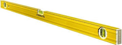 Stabila - 48" Long 3 Vial Box Beam Level - Aluminum, Yellow, 2 Plumb & 1 Level Vials - Exact Tool & Supply