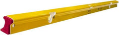 Stabila - 72" Long 3 Vial R-Beam Level - Aluminum, Yellow, 2 Plumb & 1 Level Vials - Exact Tool & Supply