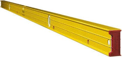 Stabila - Magnetic 96" Long 3 Vial Box Beam Level - Aluminum, Yellow, 2 Plumb & 1 Level Vials - Exact Tool & Supply
