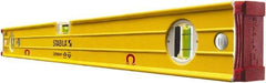 Stabila - Magnetic 24" Long 3 Vial Box Beam Level - Aluminum, Yellow, 2 Plumb & 1 Level Vials - Exact Tool & Supply