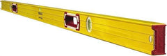 Stabila - 72" Long 3 Vial Box Beam Level - Aluminum, Yellow, 2 Plumb & 1 Level Vials - Exact Tool & Supply
