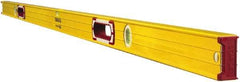 Stabila - 78" Long 3 Vial Box Beam Level - Aluminum, Yellow, 2 Plumb & 1 Level Vials - Exact Tool & Supply