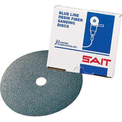 Sait - 4-1/2" Diam 7/8" Hole 80 Grit Fiber Disc - Zirconia Alumina, 11,000 Max RPM - Exact Tool & Supply
