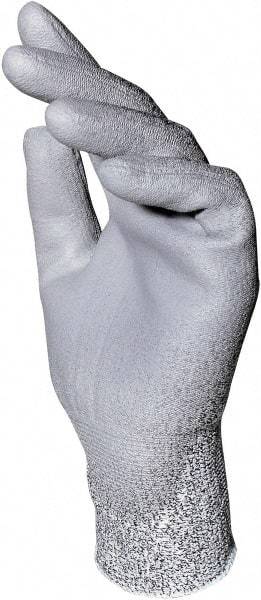 MAPA Professional - Size XL (10), ANSI Cut Lvl 2, Puncture Lvl 2, Abrasion Lvl 4, Polyurethane Coated HDPE Cut Resistant Gloves - Palm Coated, HDPE Lining, Knit Wrist, Gray, Paired - Exact Tool & Supply