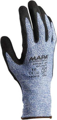 MAPA Professional - Size 2XL (11), ANSI Cut Lvl 4, Puncture Lvl 3, Abrasion Lvl 4, Nitrile Coated HDPE Cut Resistant Gloves - Palm Coated, HDPE Lining, Knit Wrist, Gray, Paired - Exact Tool & Supply
