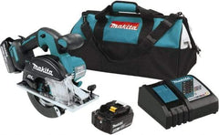 Makita - 18 Volt, 5-7/8" Blade, Cordless Circular Saw - 3,900 RPM, 2 Lithium-Ion Batteries Included - Exact Tool & Supply