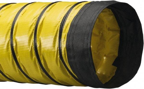 Flexaust - 18" ID, 0.6 Hg Vac Rating, 1.1 psi, Polyester Vacuum & Duct Hose - 25' Long, YellowithBlack, 11" Bend Radius, -20 to 180°F - Exact Tool & Supply