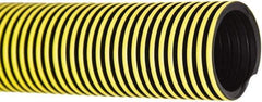Flexaust - 1-1/2" ID, 29 Hg Vac Rating, 18 psi, Polyethylene Vacuum & Duct Hose - 50' Long, YellowithBlack, 3-1/4" Bend Radius, -40 to 140°F - Exact Tool & Supply