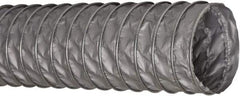 Flexaust - 8" ID, 5 Hg Vac Rating, 6 psi, Fiberglass Vacuum & Duct Hose - 25' Long, Silver, 5-1/2" Bend Radius, -65 to 550°F - Exact Tool & Supply